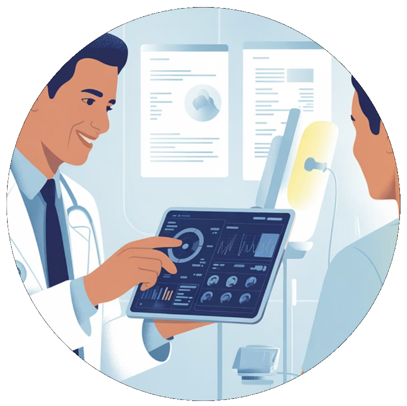 Healthcare professionals using AI