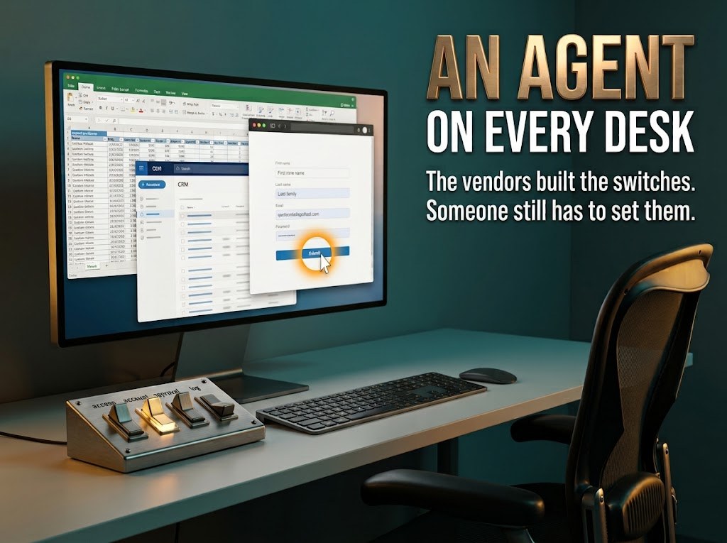 An AI agent working inside business software, with human-set controls around it